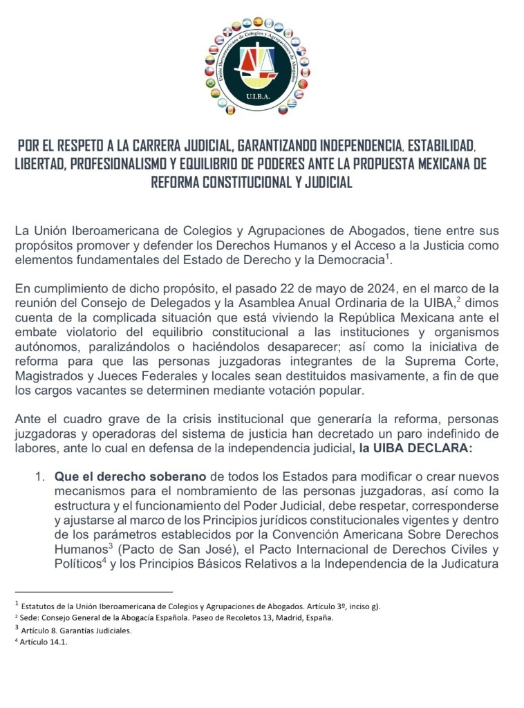 Posicionamiento de la Unión Iberoamericana de Abogados en sus redes sociales.
