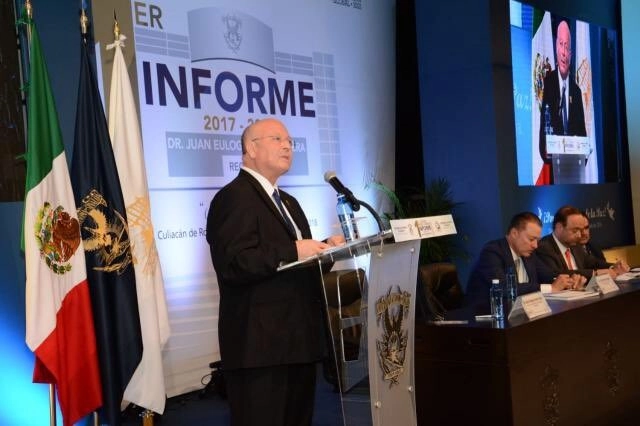 Juan Eulogio Guerra Liera, rector de la Universidad Autónoma de Sinaloa. Foto Tomada del Twitter @UASinaloa 