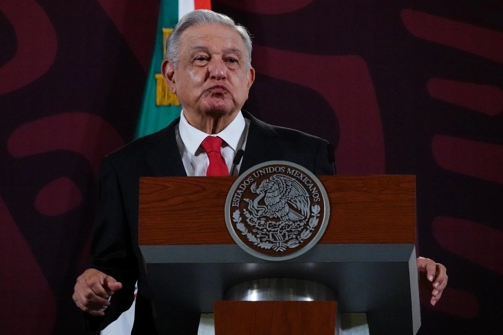 El presidente de México, Andrés Manuel López Obrador, durante su conferencia matutina en Palacio Nacional, en la Ciudad de México, el 21 de febrero de 2024. Foto Cuartoscuro
