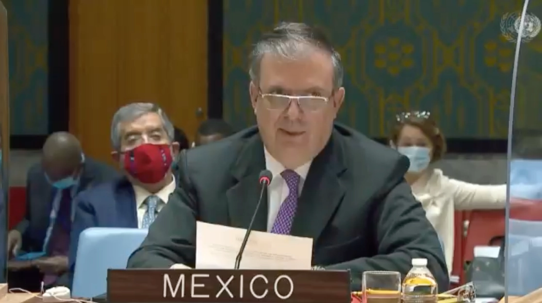 En su visita a la sede de la ONU, comentó que México busca restablecer relaciones diplomáticas con Corea del Norte. Foto tomada de la cuenta de Twitter @SRE_mx