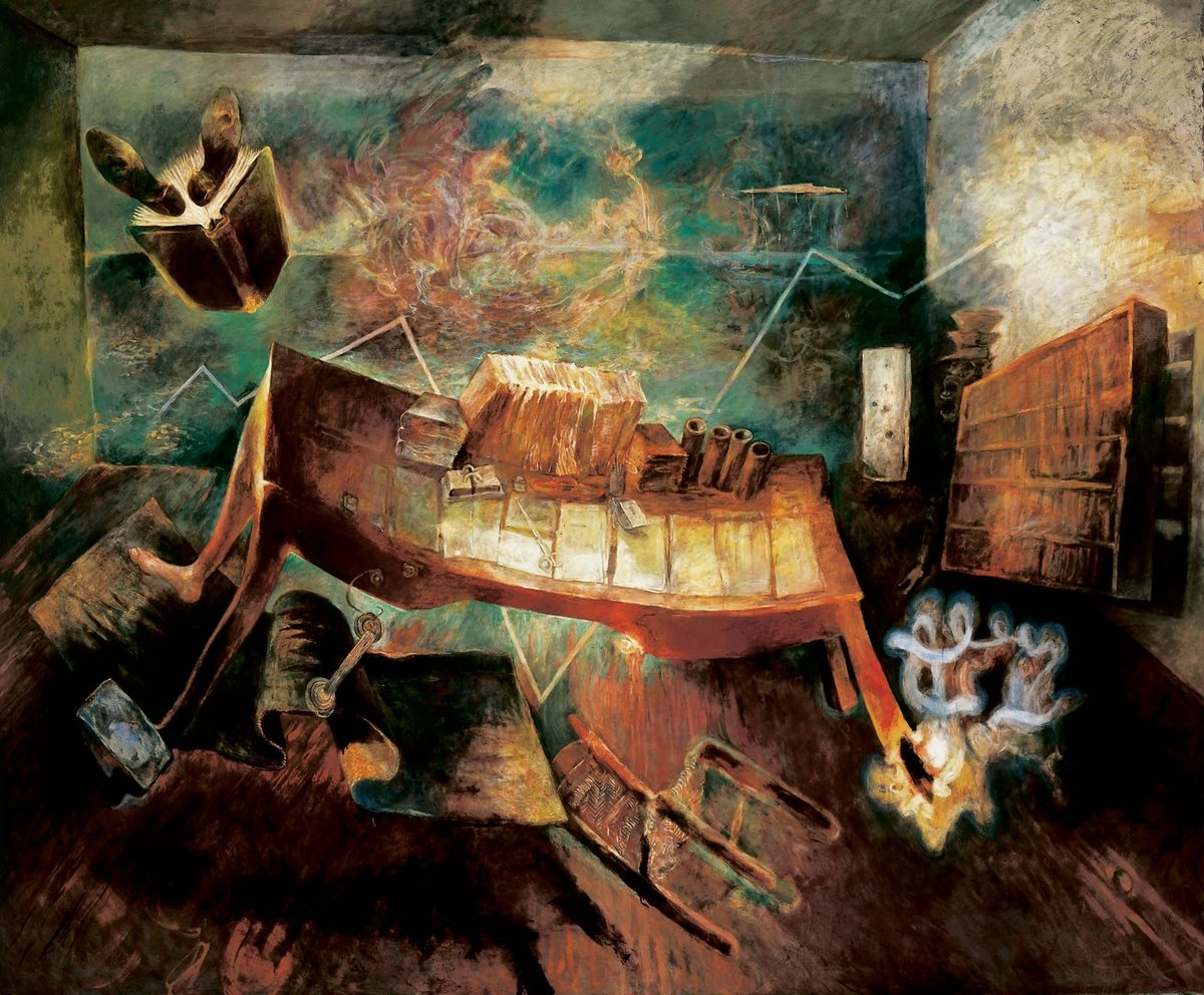 El instante (1981), una de las piezas que forma el Tríptico trotskiano, de Vlady. Foto 
