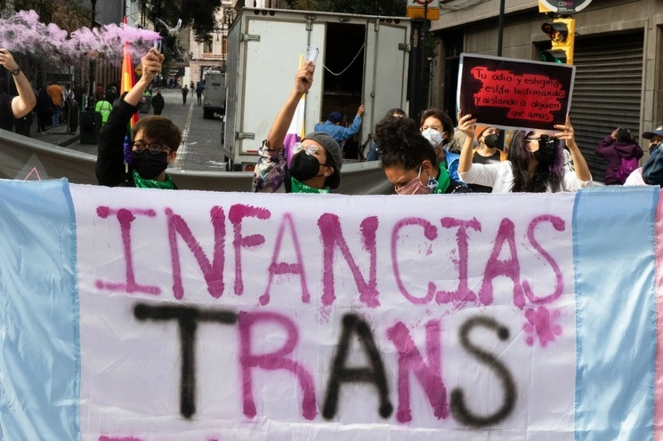 Durante una manifestación para exigirle al Congreso de la Ciudad de México la aprobación inmediata de la Ley de Infancias Trans. Foto Cuartoscuro / Archivo 