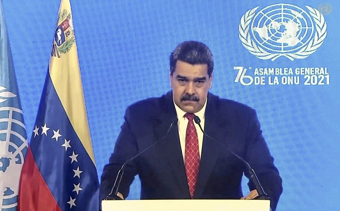 El presidente venezolano durante su intervención en la Asamblea General de la ONU. Foto Ap