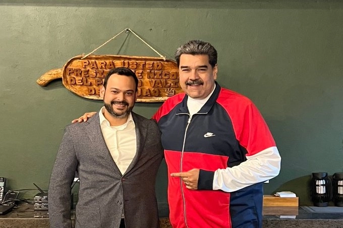 Manuel Vadell, embajador de Venezuela en Brasil junto al presidente venezolano, Nicolás Maduro. Foto Tomada de X @CancilleriaVE