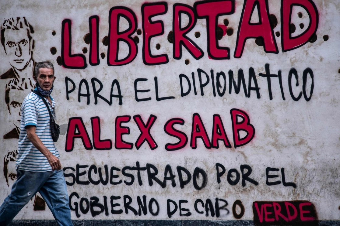 Pinta en las calles de caracas pidiendo por la libertad del empresario. Foto Afp / Archivo