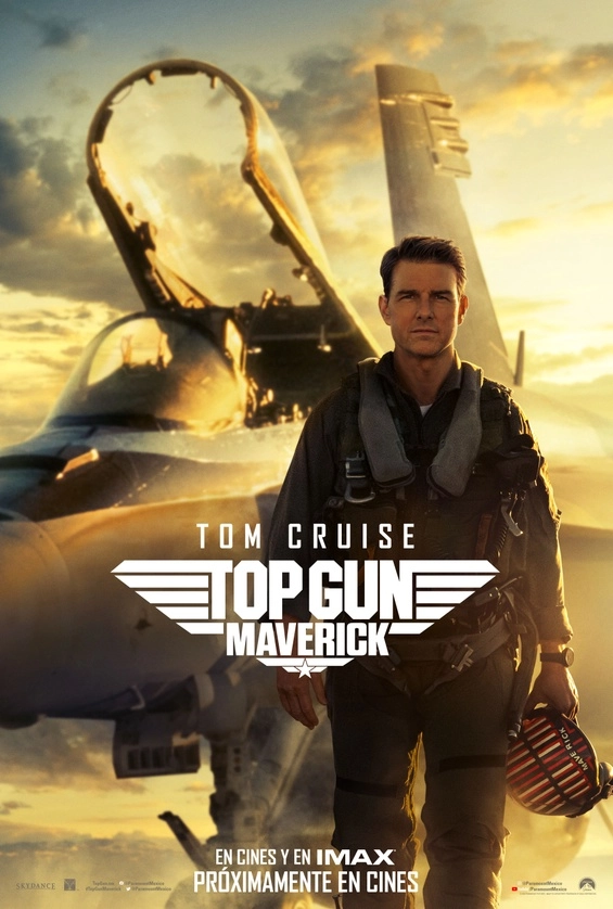 Cartel promocional de la película Top Gun: Maverick, con Tom Cruise como protagonista. Foto tomada de Twitter @ParamountMexico