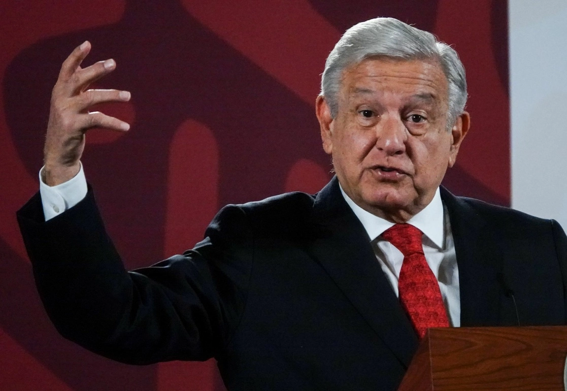 El presidente Andrés Manuel López Obrador, durante su conferencia de esta mañana del 5 de octubre, desde Palacio Nacional. Foto Cuartoscuro