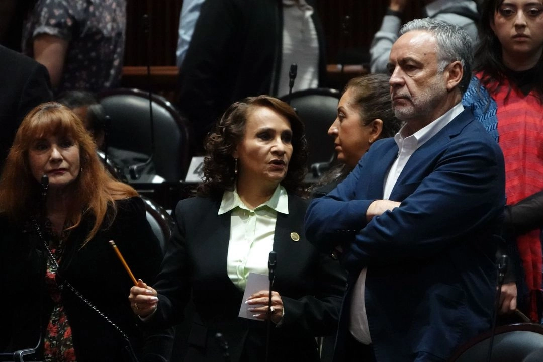 El vicecoordinador de Morena en San Lázaro, Alfonso Ramírez Cuéllar, durante una sesión 