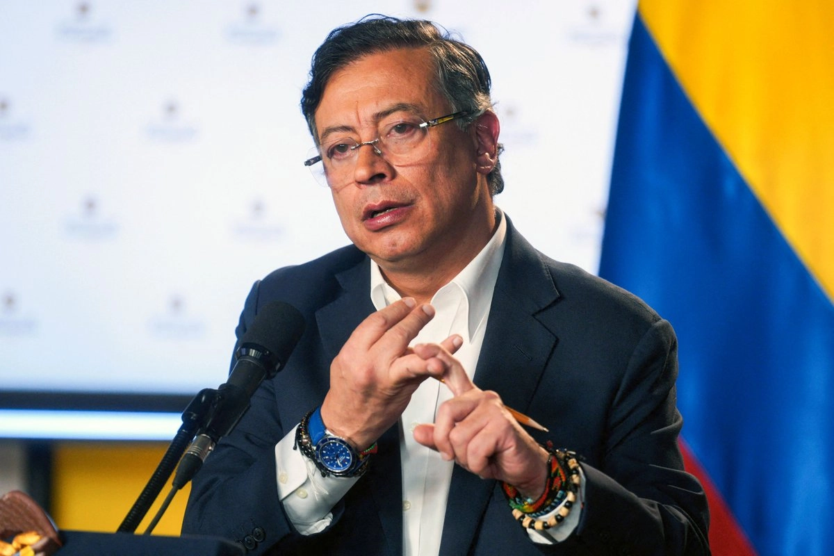 Gustavo Petro, presidente de Colombia durante una conferencia de prensa en el palacio presidencial de Nariño en Bogotá, el 23 de octubre de 2025.
