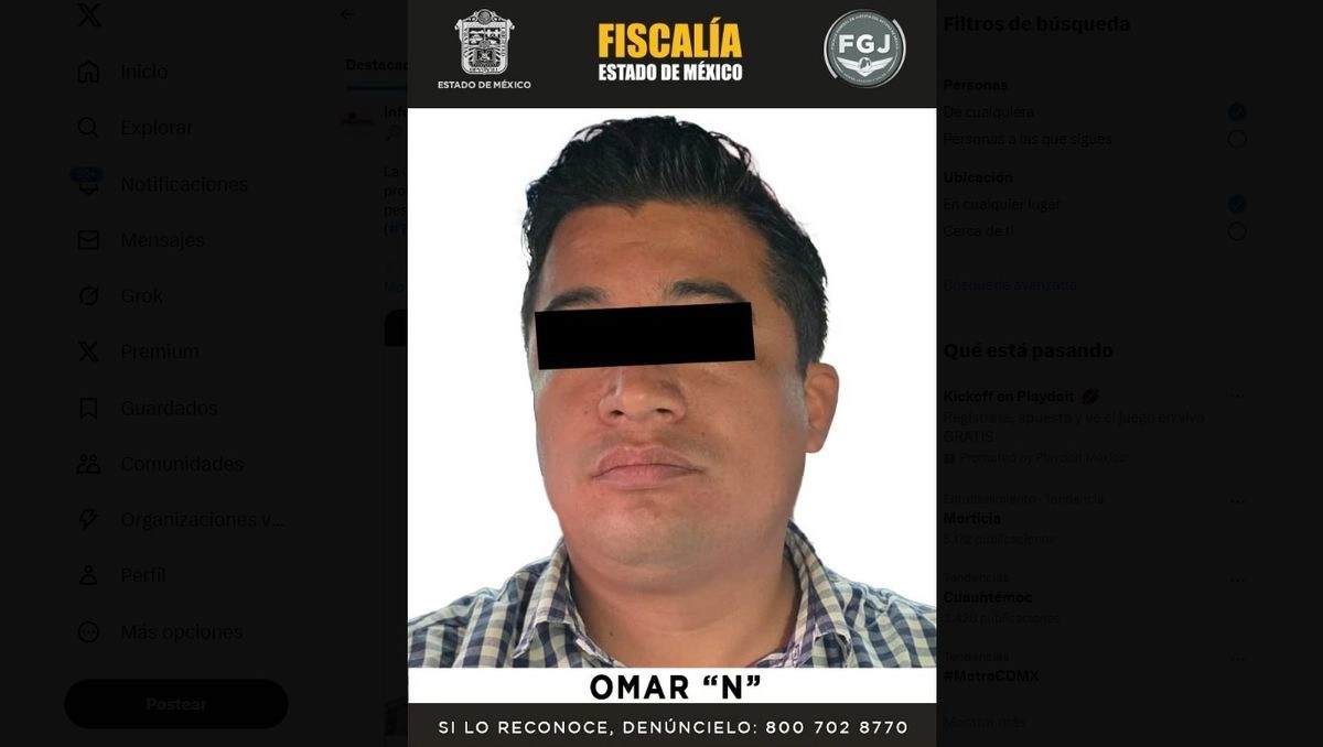 Omar N en si ficha de detención. Foto