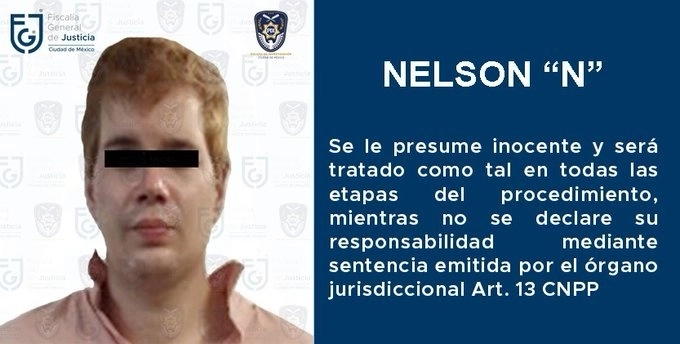 Nelson ‘N’ fue vinculado por su presunta participación en trata de personas con modalidad de pornografía infantil. Foto Tomada del Twitter @FiscaliaCDMX