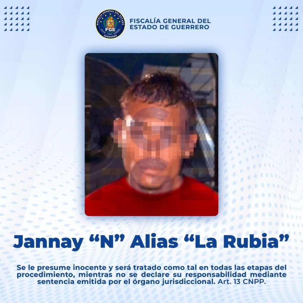 La FGE especificó logró la vinculación a proceso de Jannay “N”, alias La Rubia, por el delito de homicidio calificado. Foto tomada de X @FGEGuerrero
