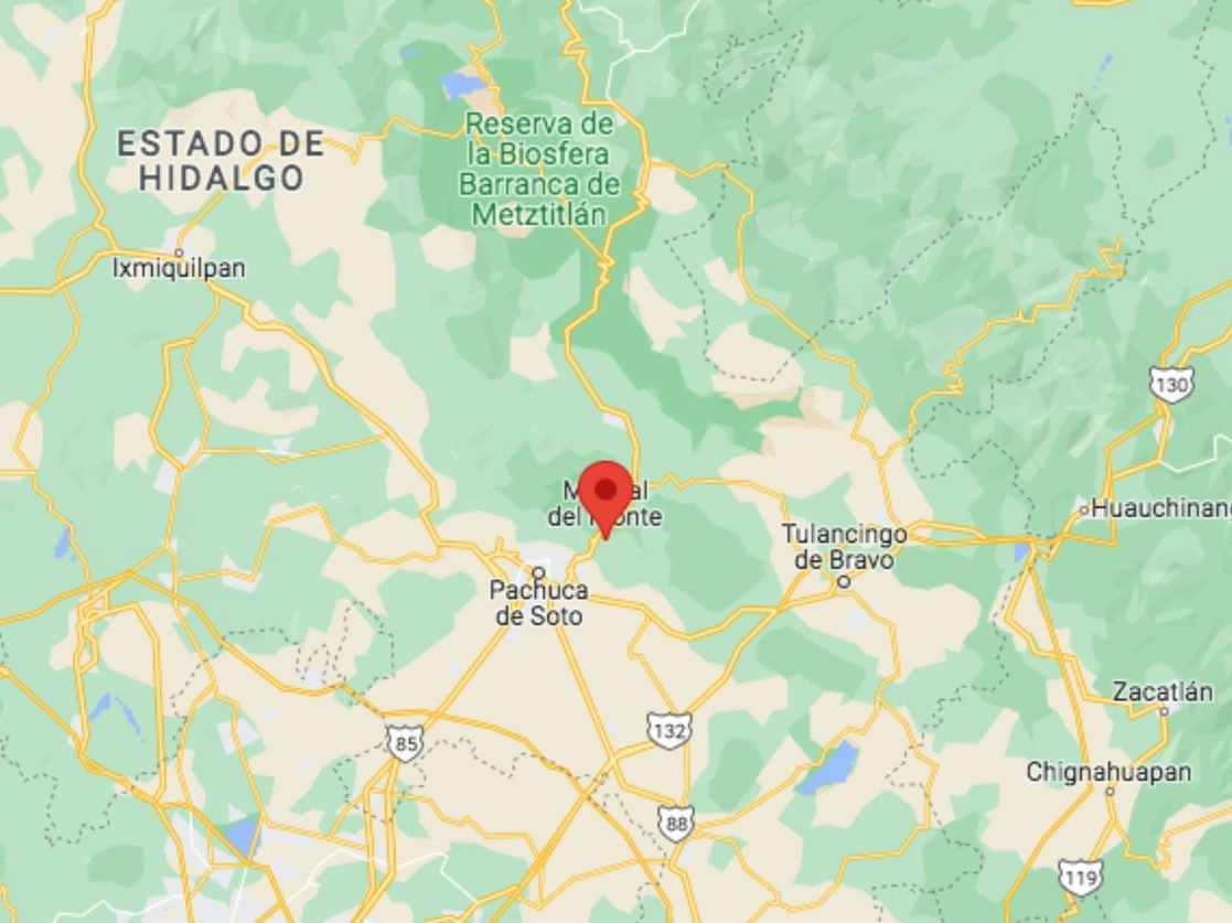 El pasado 8 de enero un grupo de defensores de los derechos de los animales bloquearon un acceso carretero a la cabecera municipal en demanda de la localización de 13 perros. Imagen tomada de Google Maps 