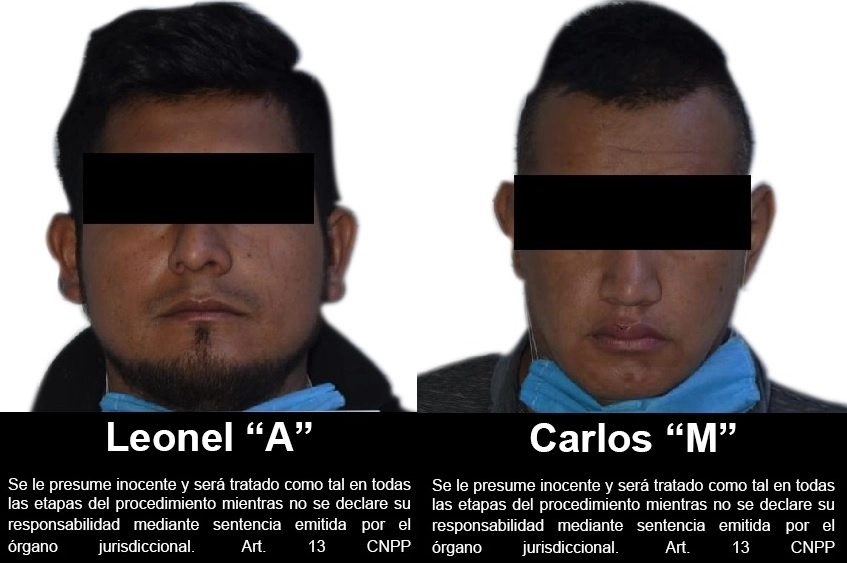 Carlos "M" y Leonel "A", dos de los procesados por atacar a elementos de la Sedena en Villa de Cos, Zacatecas. Foto FGR