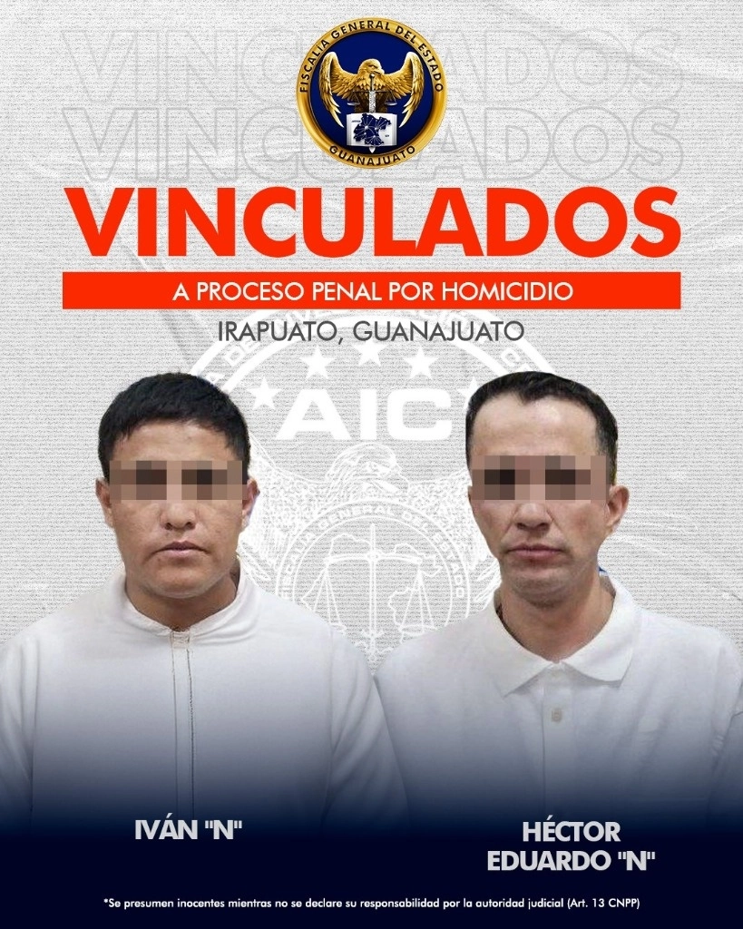  Héctor Eduardo y Óscar Iván fueron vinculados a proceso penal por la masacre de 27 internos del anexo “Buscando el Camino a Mi Recuperación”, del municipio de Irapuato. Foto FGE de Guanajuato