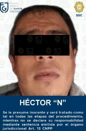 Héctor Eduardo “N”, alias “El Barth”, vinculado a proceso tras el atentando contra Ciro Gómez Leyva. Foto FGJ-CDMX