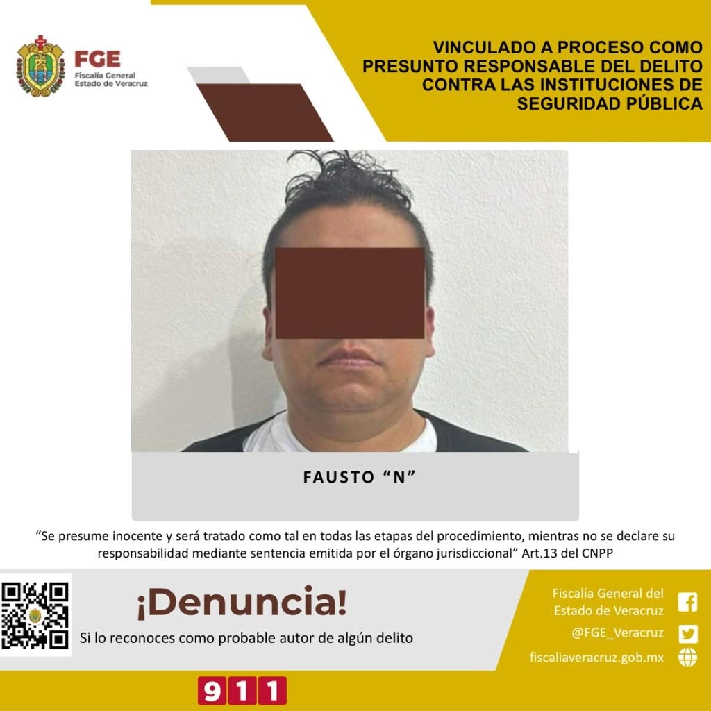 El ex director de tránsito del municipio de Camerino Z.Mendoza es investigado por su presunta responsabilidad en el delito contra las instituciones de seguridad pública. Foto cortesía Fiscalía Veracruz