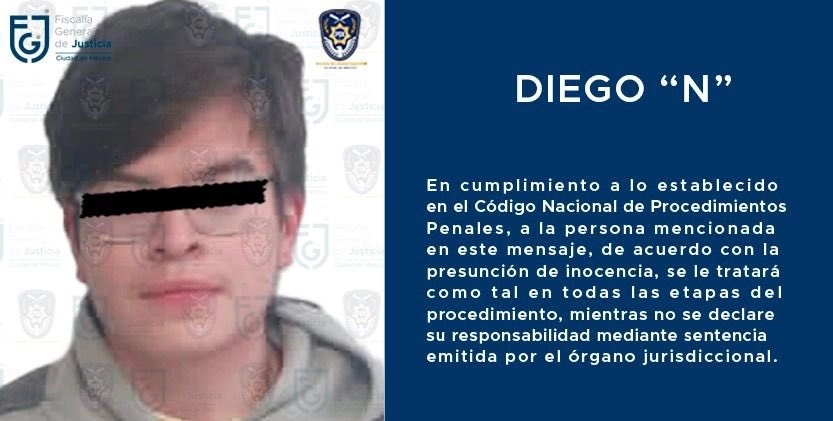 Ficha de detención de Diego N. Foto Fiscalía capitalina