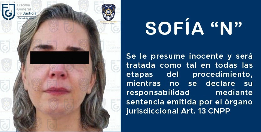 La hermana del diputado local, quien se presume fue apoderada legal de una empresa relacionada con el ex director de Obras de la alcaldía Benito Juárez, Nicias Aridjis, vinculado por enriquecimiento ilícito, fue detenida en Juriquilla, Querétaro. Imagen difundida por la Fiscalía de la FGJCDMX 