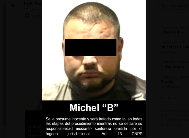 Fotografía de Michel Alberto Bacasegura, difundida por la FGR 