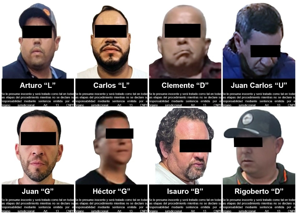  Los ocho procesados quedaron internos en el Centro Federal de Readaptación Social número 12, en Guanajuato. Fotos cortesía de FGR 