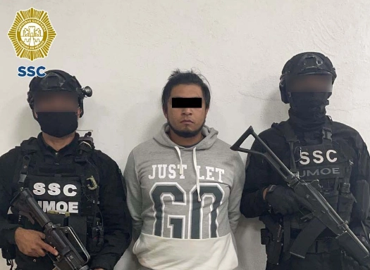 José Benjamín “G”, alias El Benjas, principal operador del grupo delictivo Los Benjas, detenido por elementos de la SSC. Foto cortesía SSC