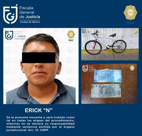 El afectado narró que Erick Daniel N, de 27 años de edad lo había despojado de dinero que le había exigido, derivado de lo cual se procedió a una inspección. Foto FGJCDMX