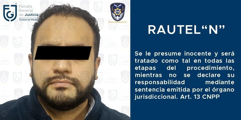 Un juez de control vinculó a proceso a Rautel N, por su presunta participación en el delito de feminicidio cometido en agravio de Ariadna Fernanda López Díaz. Imagen cortesía de la FGJ-CDMX