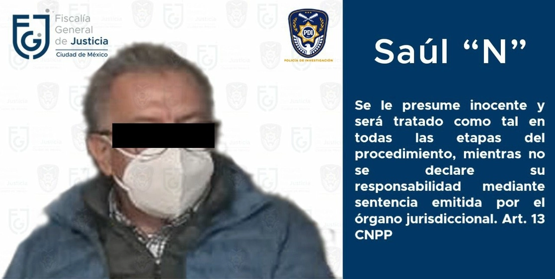 Saúl Huerta fue vinculado a proceso por su presunta participación en el delito de violación equiparada agravada. Foto cortesía FGJCDMX