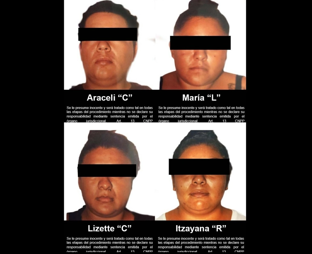 Un juez especializado dicto la vinculación a proceso de las cuatro detenidas y decretó prisión preventiva. Foto tomada del Twitter de @FGRMexico