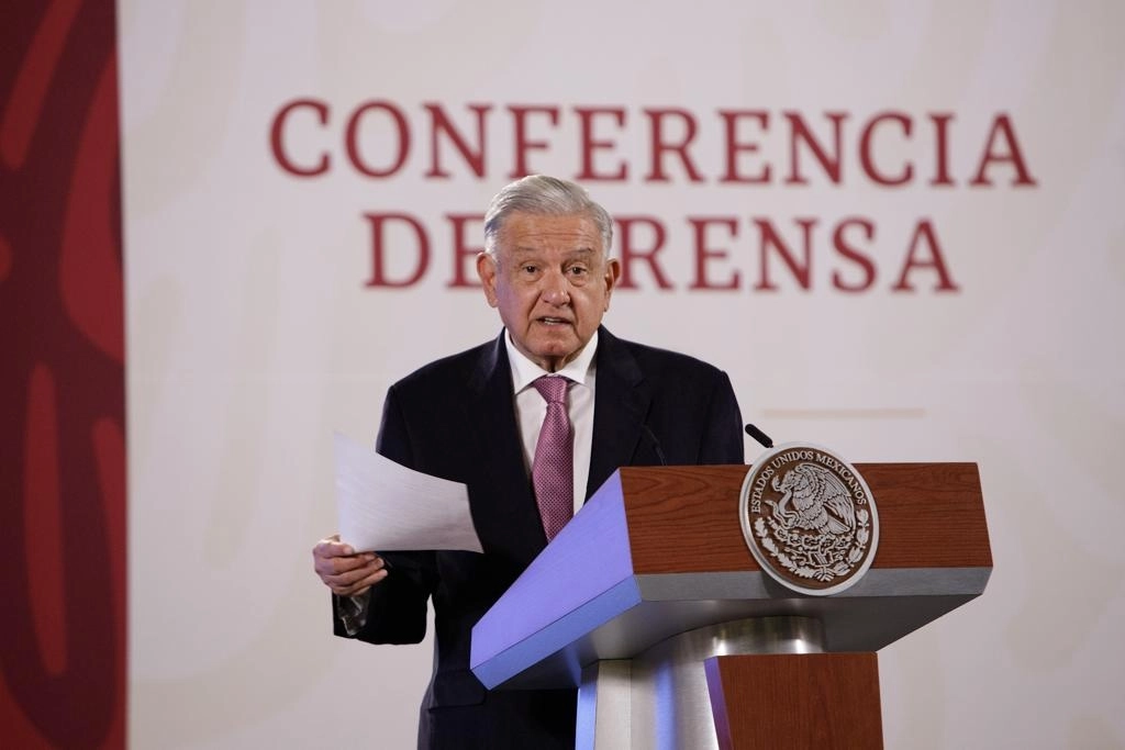 El presidente Andrés Manuel López Obrador durante su conferencia de prensa matutina en Palacio Nacional, en la Ciudad de México, el 7 de octubre de 2022. Foto Pablo Ramos
