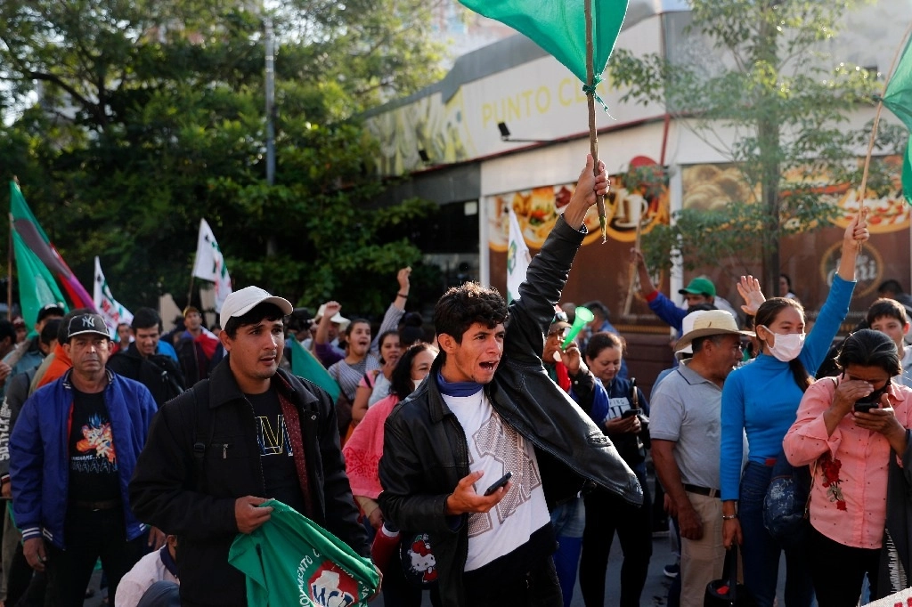 Protesta en la ciudad de Asunción, capital de Paraguay. Foto Ap