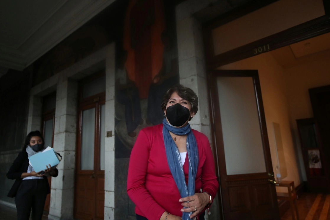 Delfina Gómez, titular de la SEP, en imagen del 17 de agosto pasado. Foto María Luisa Severiano