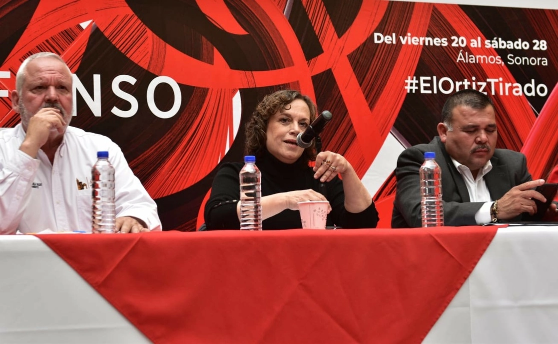 La titular del Instituto Sonorense de Cultura, Beatriz Aldaco Encinas, presentó los detalles del próximo Festival Alfonso Ortiz Tirado 2023. Foto Cristina Gómez Lima 