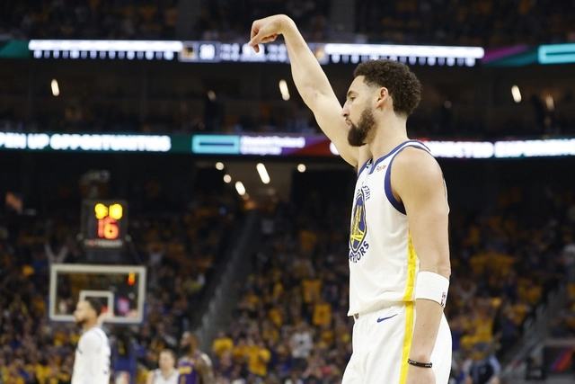 El jugador de Golden State, Klay Thompson durante el encuentro. Foto Ap