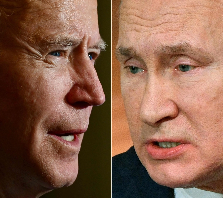 El presidente estadunidense, Joe Biden, y su par ruso, Vladimir Putin. Foto Afp / Archivo