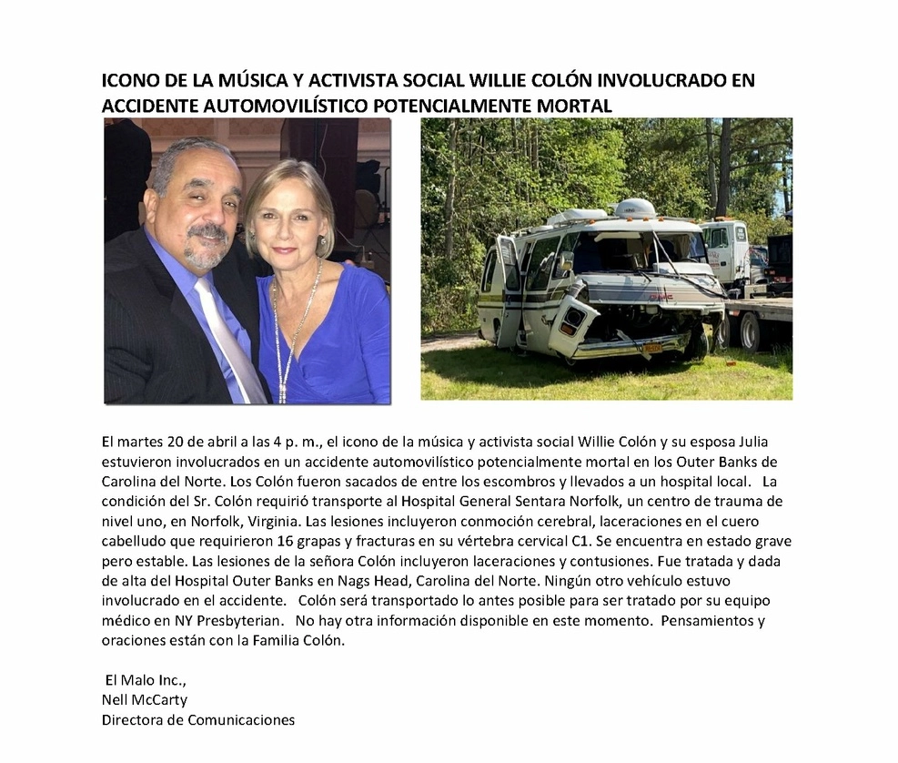 Foto del comunicado de prensa que se colocó en redes sociales. Tomada de @williecolon