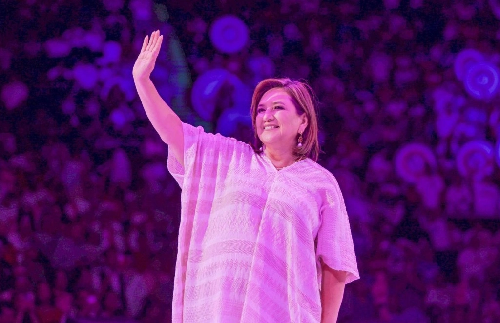 La candidata de la alianza de PAN, PRI y PRD, en el mitin en la Arena Monterrey de la capital de Nuevo León. Foto ‘La Jornada’