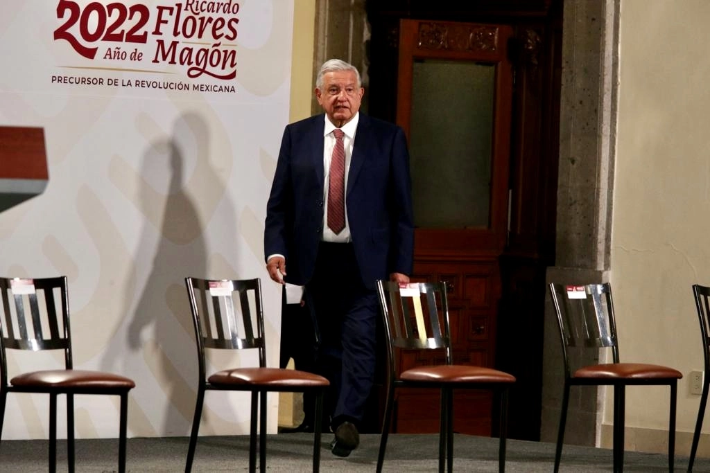 El presidente Andrés Manuel López Obrador, en la conferencia matutina del 20 de junio de 2022. Foto María Luisa Severiano