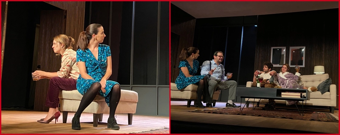 Izquierda, Daniela Luján y Ana Kupfer. Derecha, acompañadas de Mario Alberto Monroy y Fernando Memije. La obra tiene temporada en el teatro Virginia Fábregas. Foto cortesía de la producción 