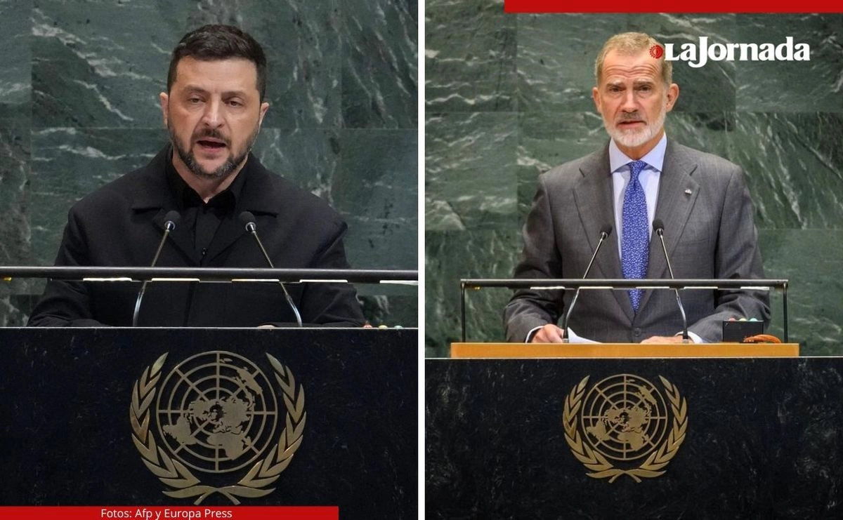 El presidente de Ucrania, Volodymir Zelensky, y el rey de España, Felipe VI, durante su participación en la Asamblea Genaral de la ONU, en NY, el 24 de septiembre de 2025. Fotos 